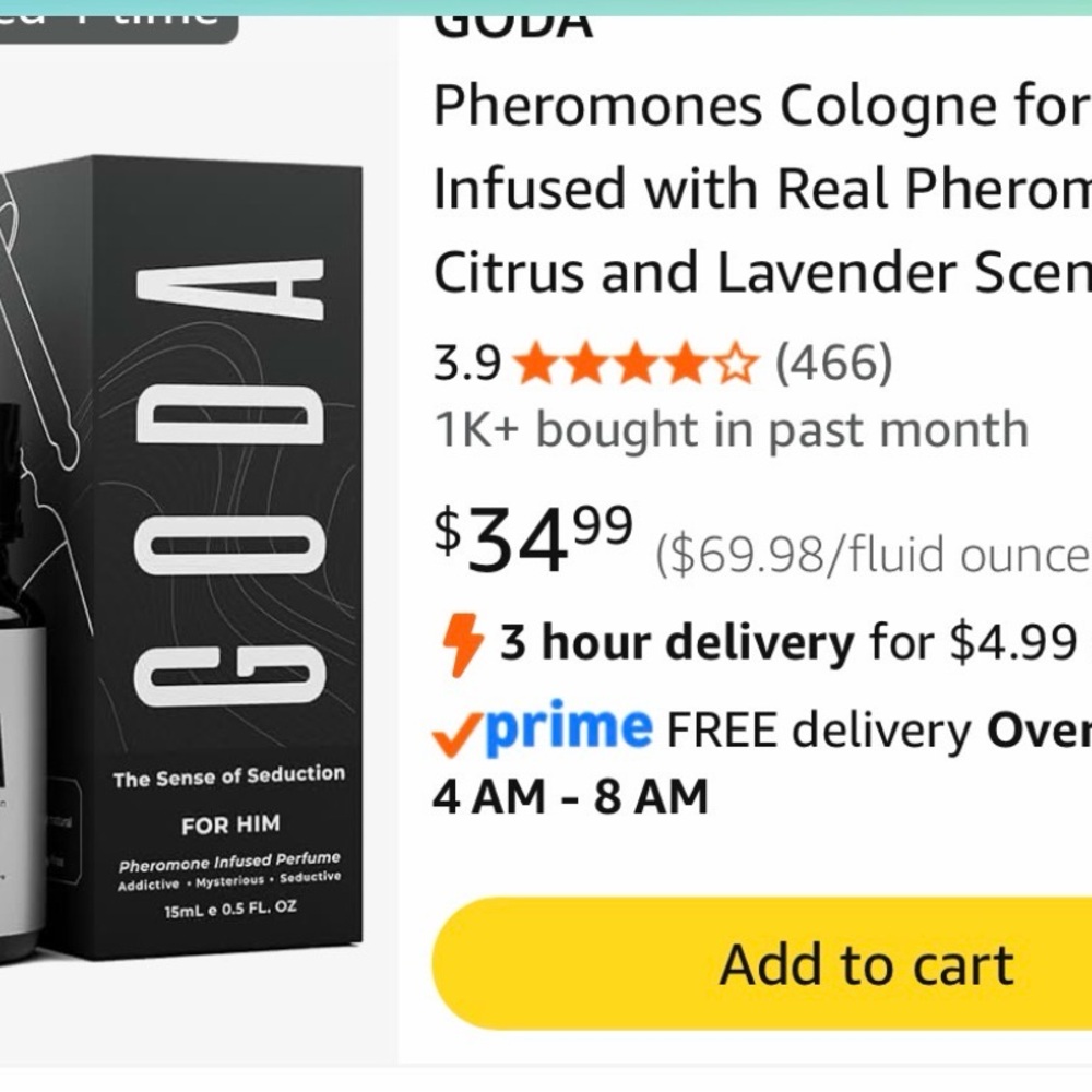 (3)GODA For Him Pheromone Cologne - Black Dropper Bottle - Picture 7 of 16